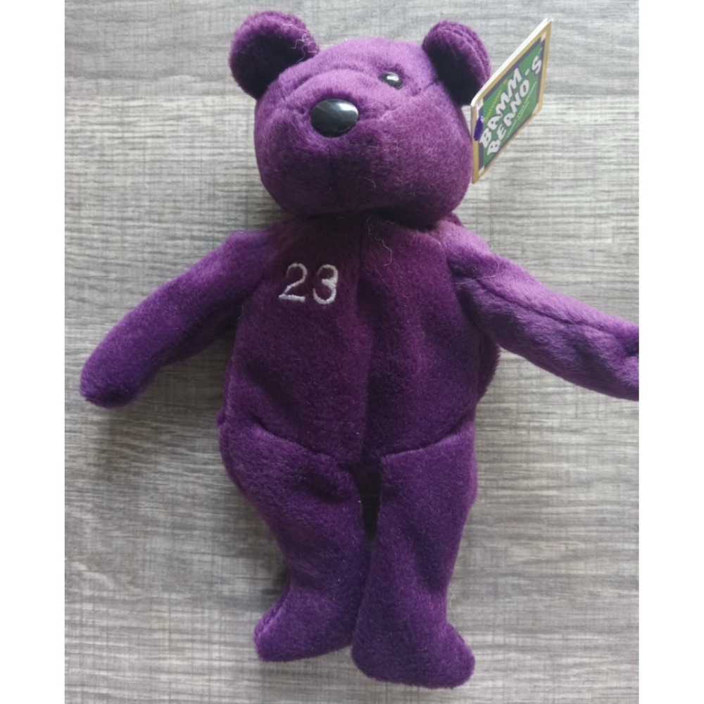 SALVINO'S BAMMERS BAMM BEANO'S PURPLE Plush MLB‎ Bear DAVID JUSTICE 23 New
